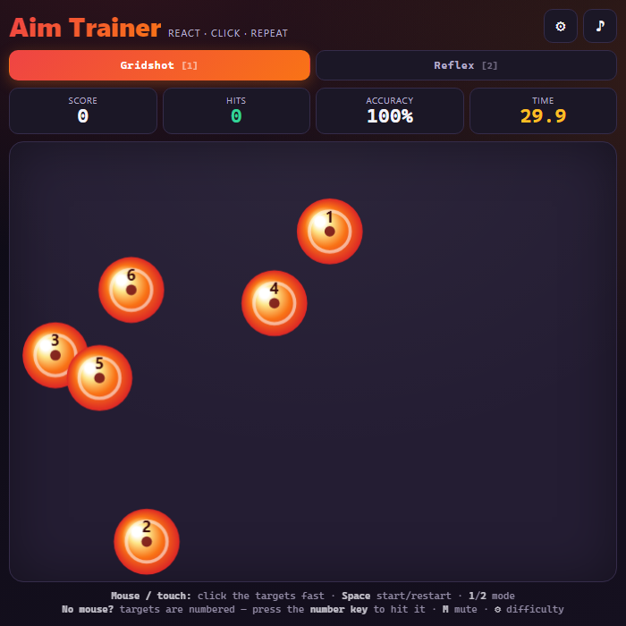 Aim Trainer gameplay screenshot