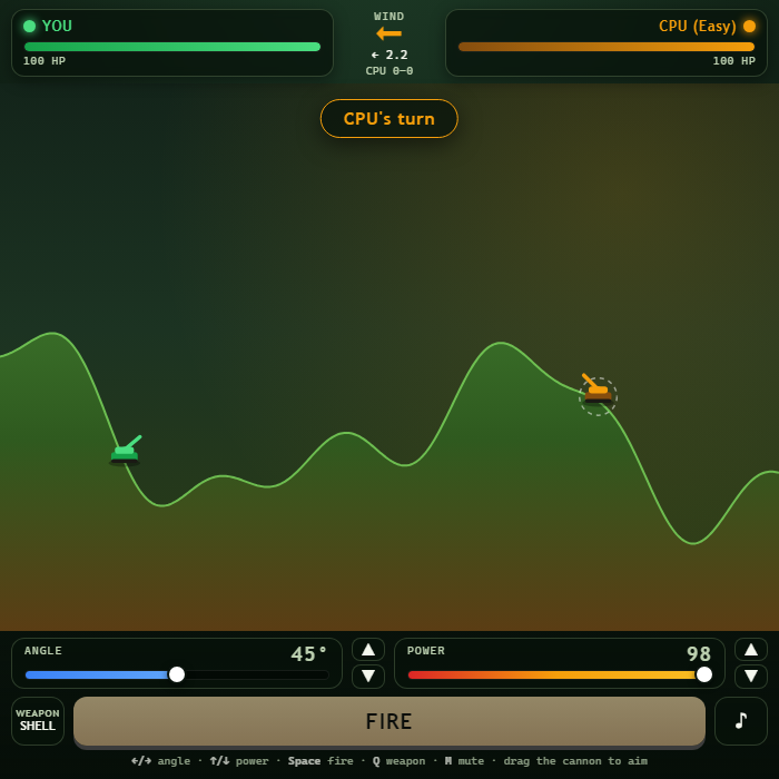 Artillery Duel gameplay screenshot