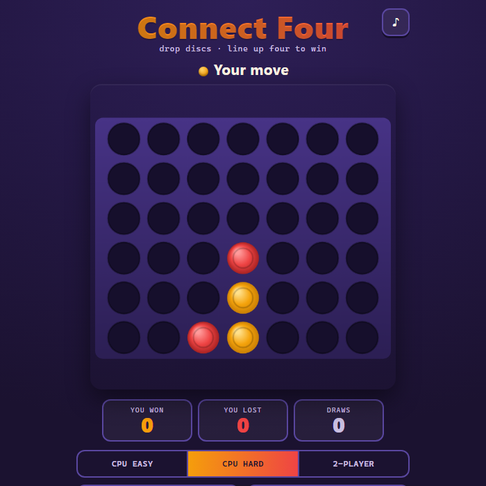 Connect Four gameplay screenshot
