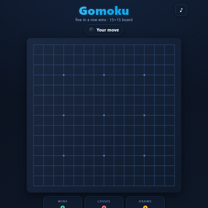 Gomoku gameplay screenshot