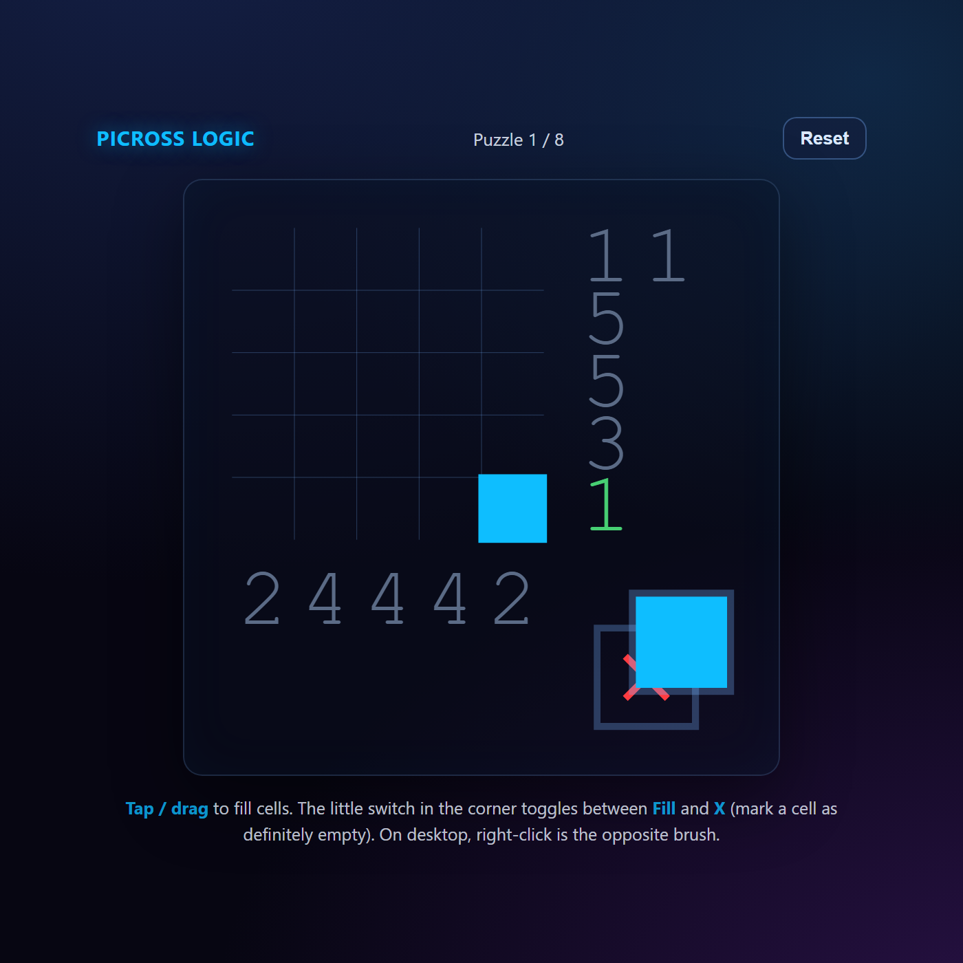 Picross Logic gameplay screenshot
