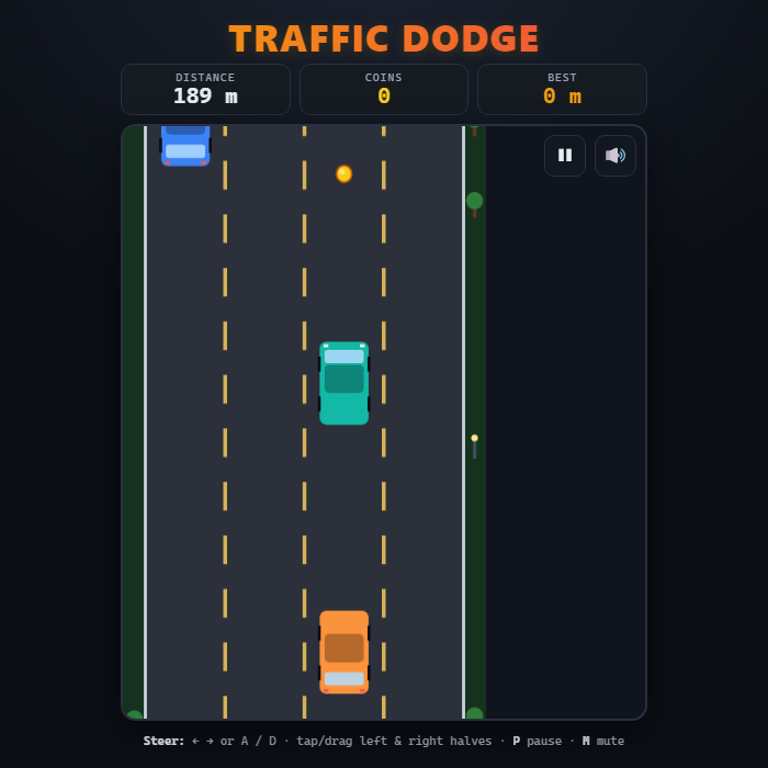 Traffic Dodge gameplay screenshot