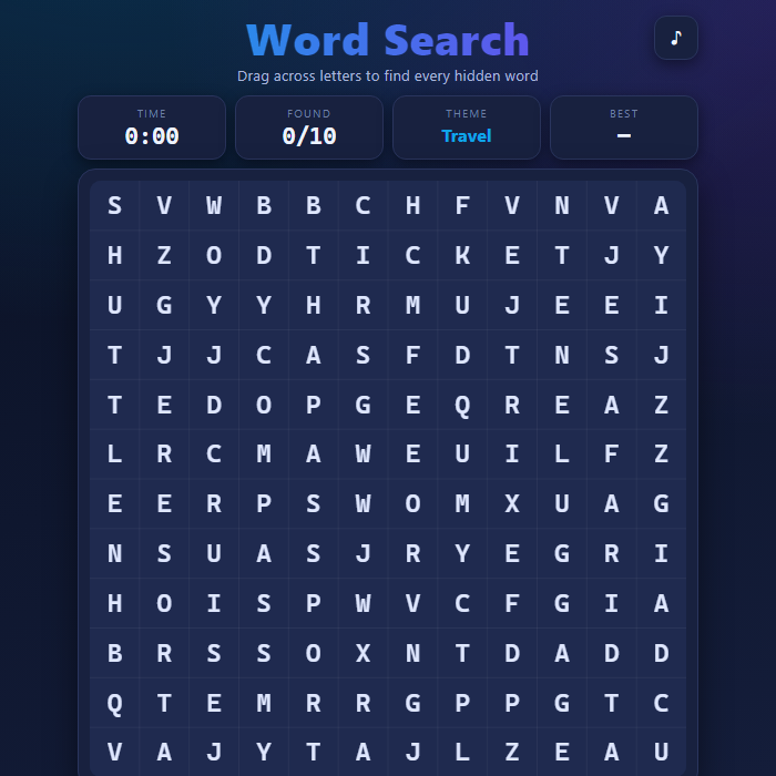 Word Search gameplay screenshot